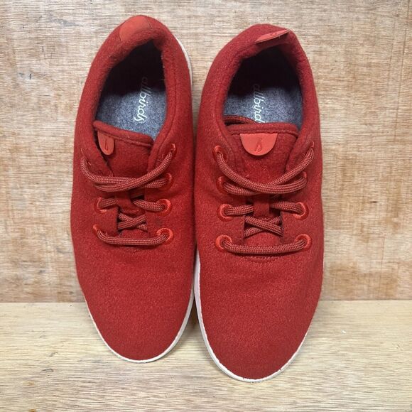 Allbirds Wool Runners Red White Running Shoes Sneakers 0818 NV1 Women Size 8 - Picture 5 of 8